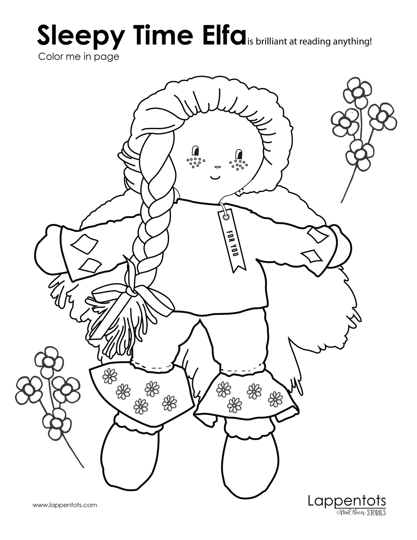 Sleepy Time Elfa Color Me In