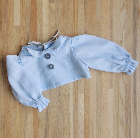 Blue linen blouse