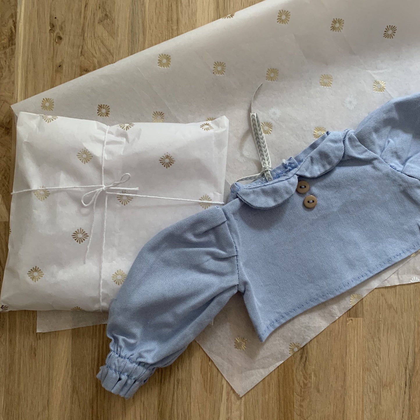 Blue linen blouse